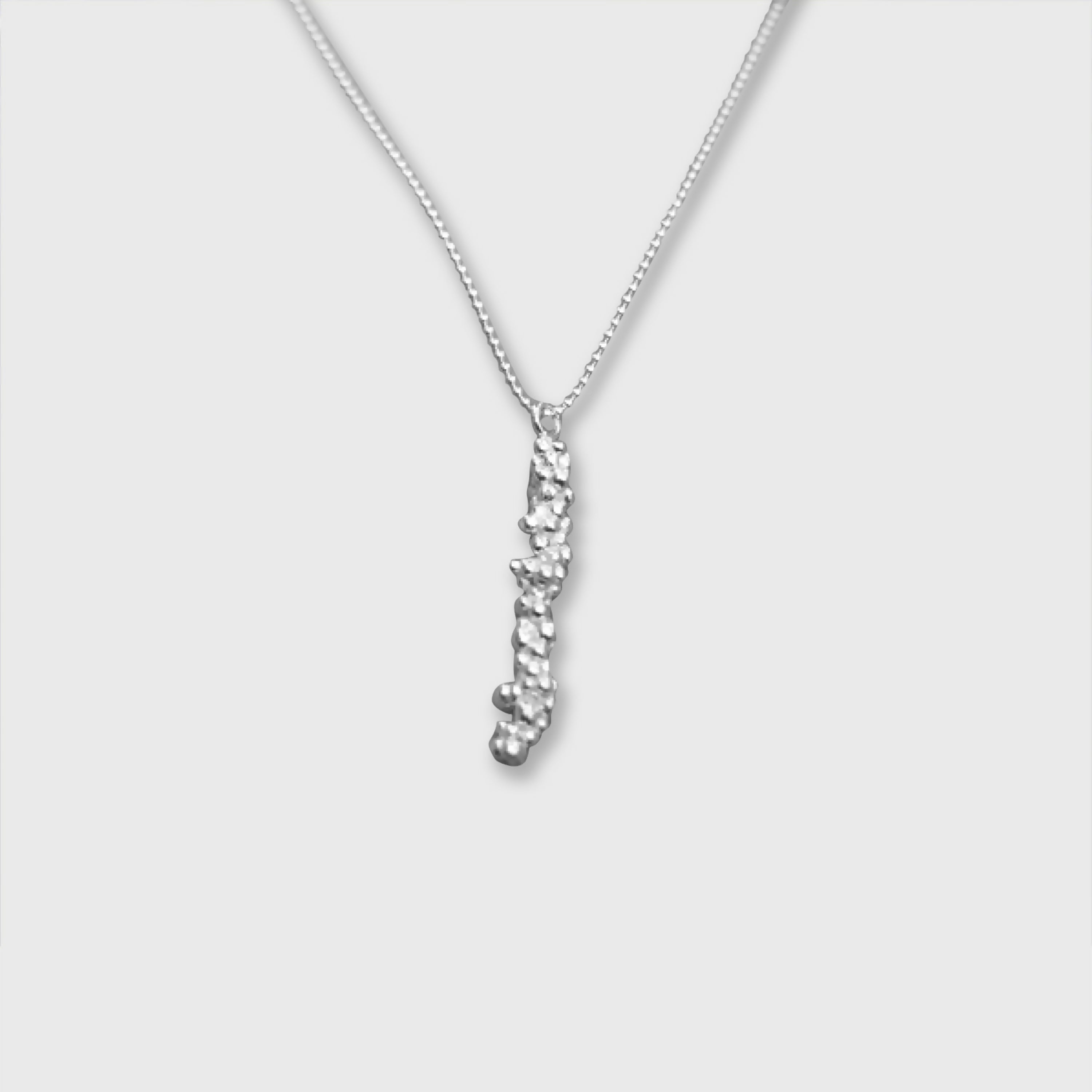 Sautoir barre de bulles verticale en argent massif | EMPREINTES Paris