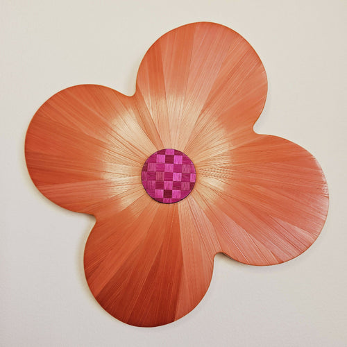 FlowerPower - fleur en marqueterie de paille orange | EMPREINTES Paris - EMPREINTES Paris