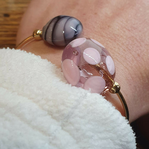 Bracelet jonc en verre rose et violet | EMPREINTES Paris - EMPREINTES Paris