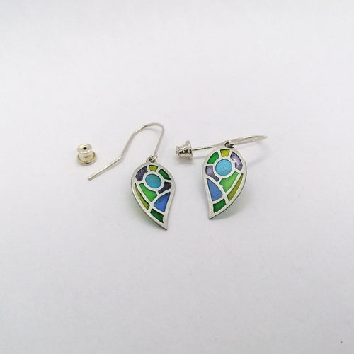 Feuilles Plumes Multi- couleurs - Boucles d'oreilles en émail | EMPREINTES Paris - EMPREINTES Paris