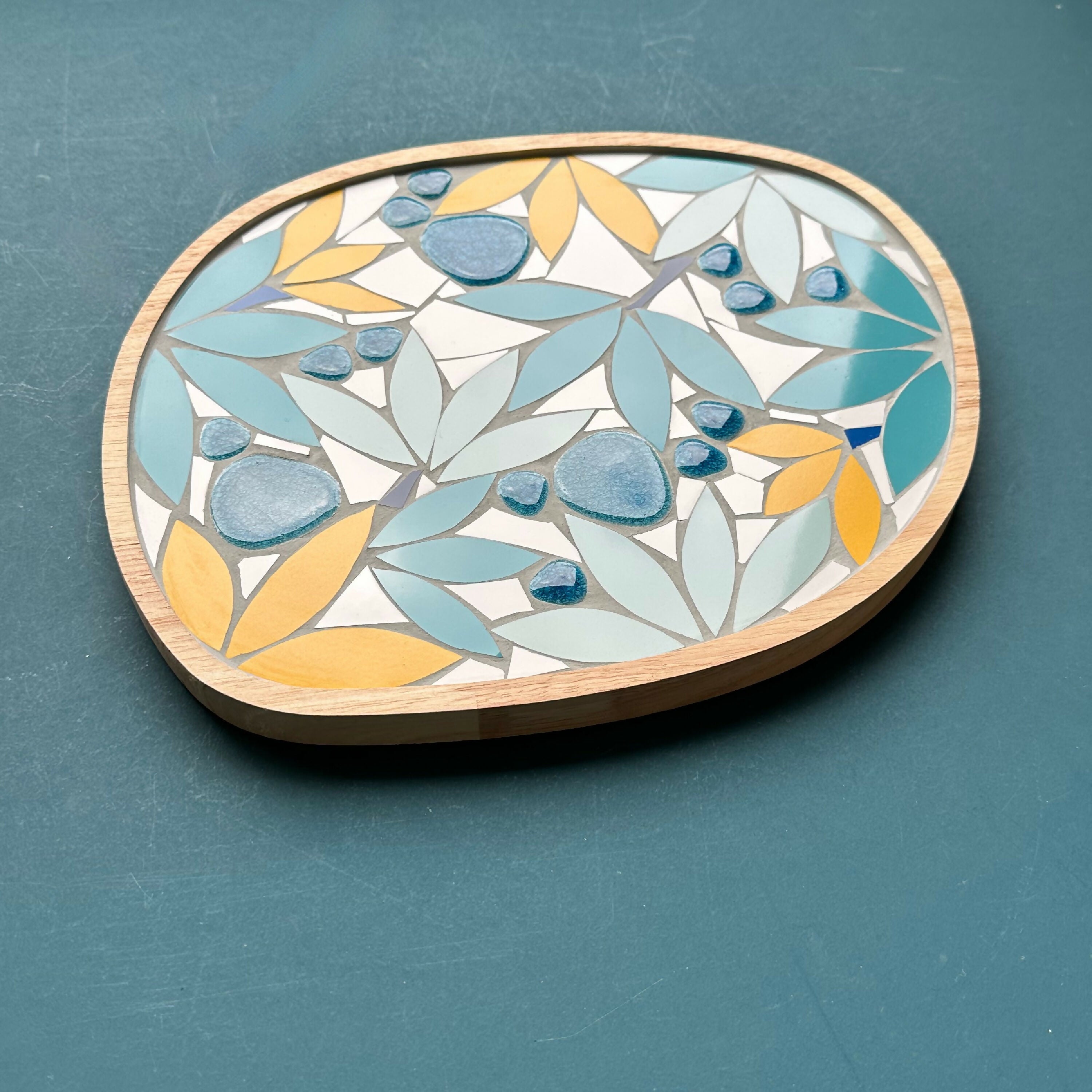 Plateau Magnolias bleu, jaune et blanc | EMPREINTES Paris