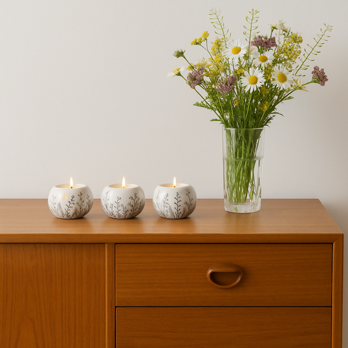 Bougeoir boule HERBES ET FLEURS CHAMPETRES 6 | EMPREINTES Paris - EMPREINTES Paris