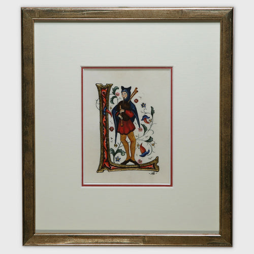 Enluminure Lettrine L (musicien) | EMPREINTES Paris - EMPREINTES Paris