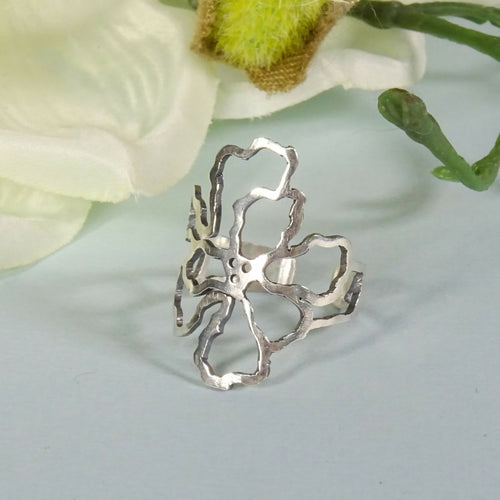 Bague argent ajourée florale Magnolia | EMPREINTES Paris - EMPREINTES Paris