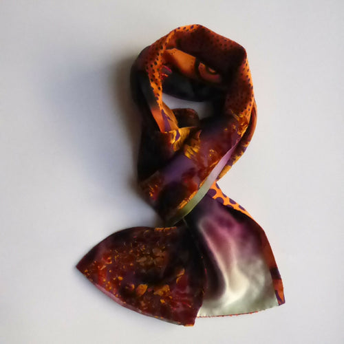 Écharpe soie- velours orange | EMPREINTES Paris - EMPREINTES Paris