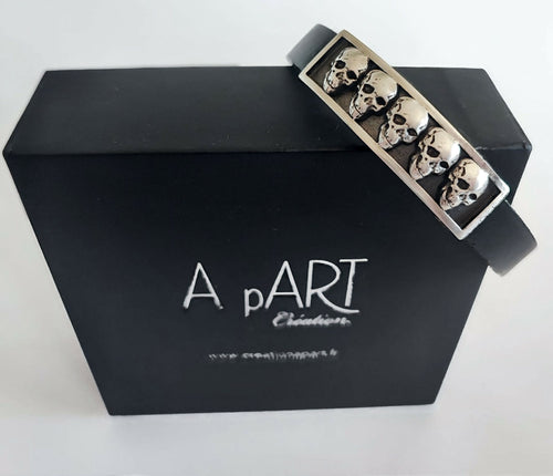 Bracelet Homme têtes de mort en argent 925 | EMPREINTES Paris - EMPREINTES Paris