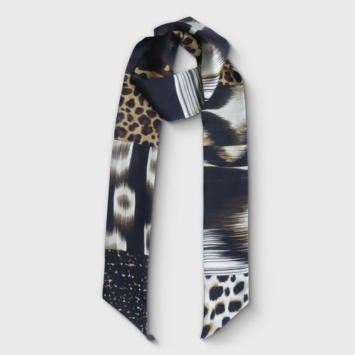 Bandeau soie- ethno chic noir- blanc | EMPREINTES Paris - EMPREINTES Paris