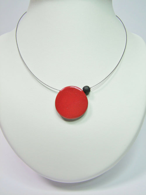 Collier Solo plat rouge | EMPREINTES Paris - EMPREINTES Paris