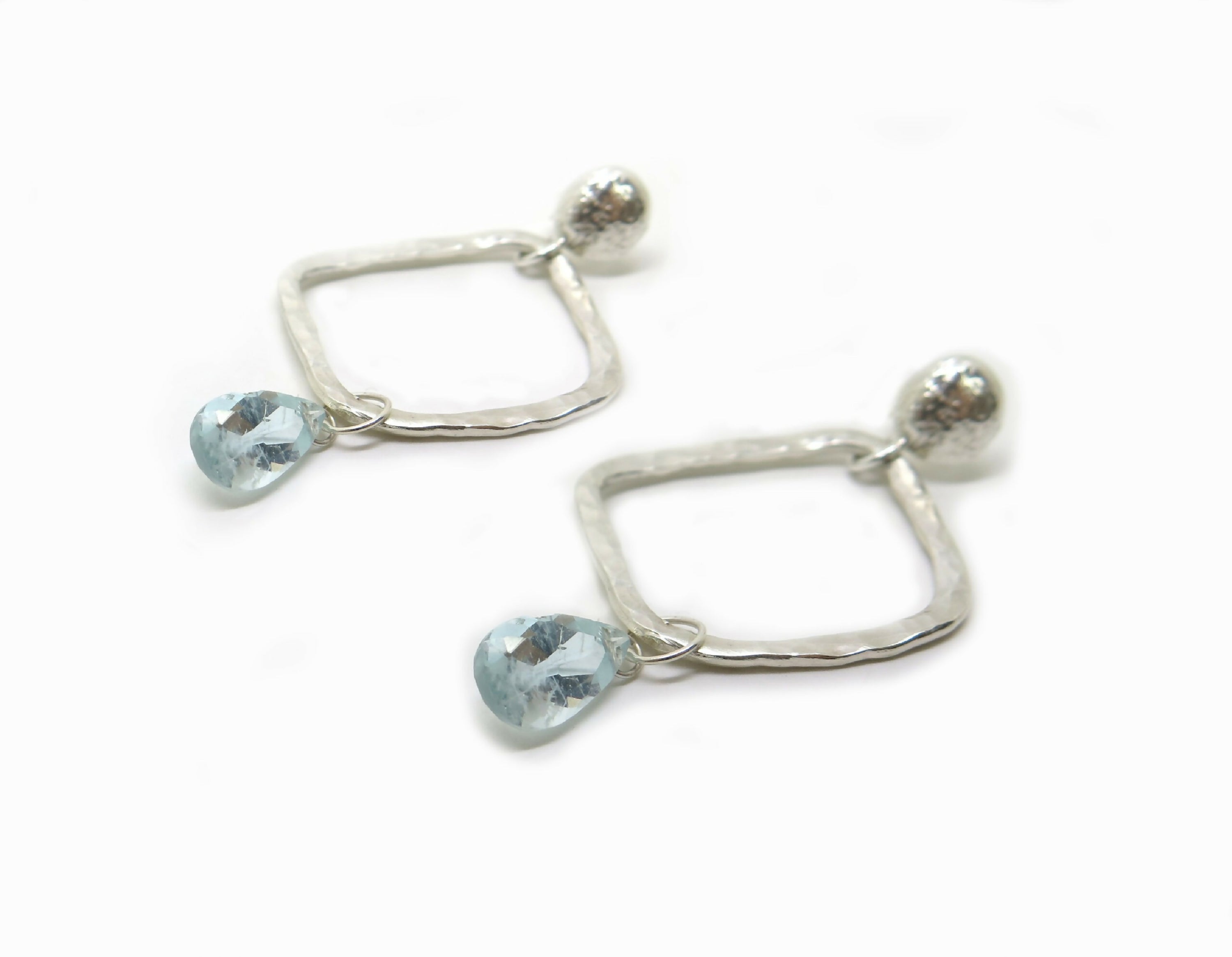 Boucles d’oreilles Argent et Aigues marines | EMPREINTES Paris