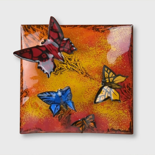 Tableau Papillonner – Émail sur Cuivre avec volume | EMPREINTES Paris - EMPREINTES Paris