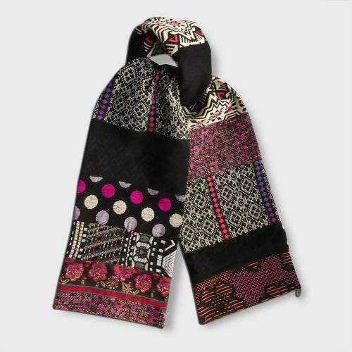 Écharpe hivernale - Graphique fuchsia | EMPREINTES Paris - EMPREINTES Paris