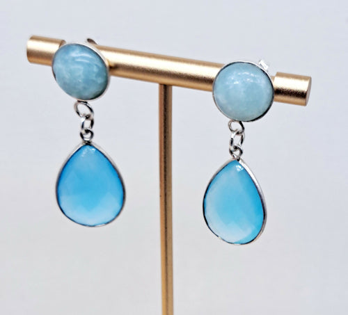 Boucles argent aigue marine | EMPREINTES Paris - EMPREINTES Paris