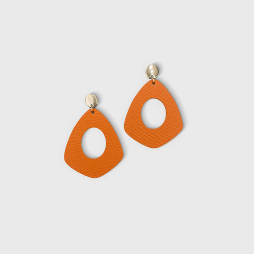 boucles_doreilles_creoles_en_cuir_orange_rouille_julie_troncin_maroquinerie | EMPREINTES Paris - EMPREINTES Paris