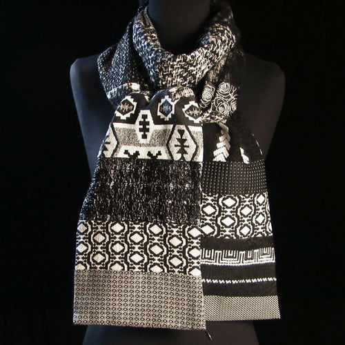 Écharpe hivernale XL black and white | EMPREINTES Paris - EMPREINTES Paris