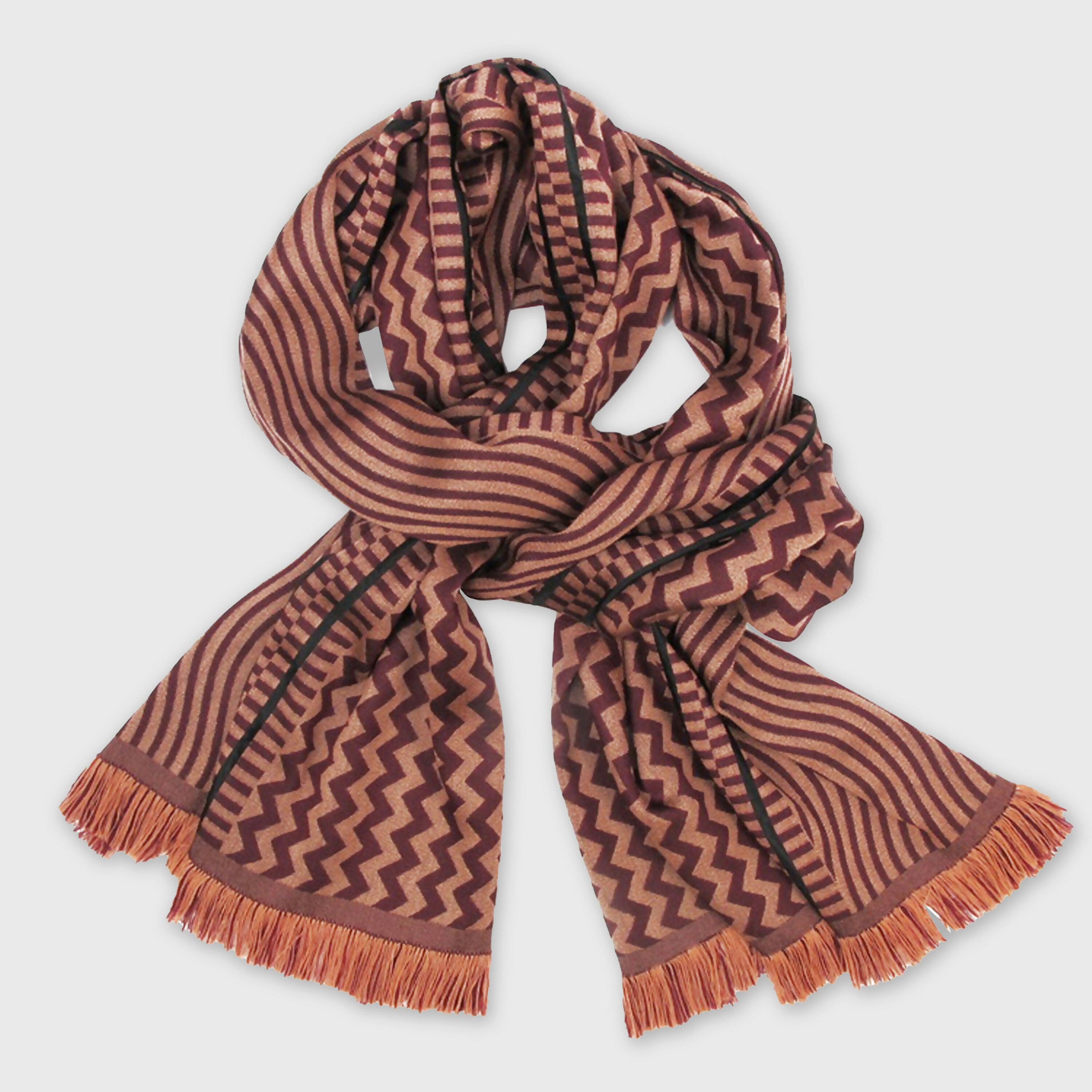 echarpe_midi_laine_soie_zig_zig_sismique_boedeaux_argile_sophie_guyot_soieries copie | EMPREINTES Paris