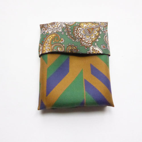 Pochette soie homme - cachemire geometrique vert | EMPREINTES Paris - EMPREINTES Paris