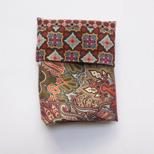 Pochette soie homme - cachemire géométrique rust | EMPREINTES Paris - EMPREINTES Paris