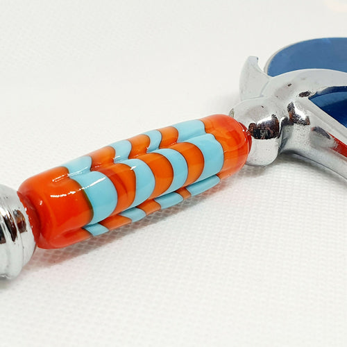 Roulette à pizza orange et bleu turquoise - Vaguelettes | EMPREINTES Paris - EMPREINTES Paris