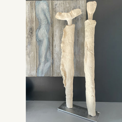 Sculpture Reflets Silencieux céramique grès blanc | EMPREINTES Paris - EMPREINTES Paris