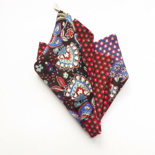 Pochette soie homme - pop blue red | EMPREINTES Paris - EMPREINTES Paris