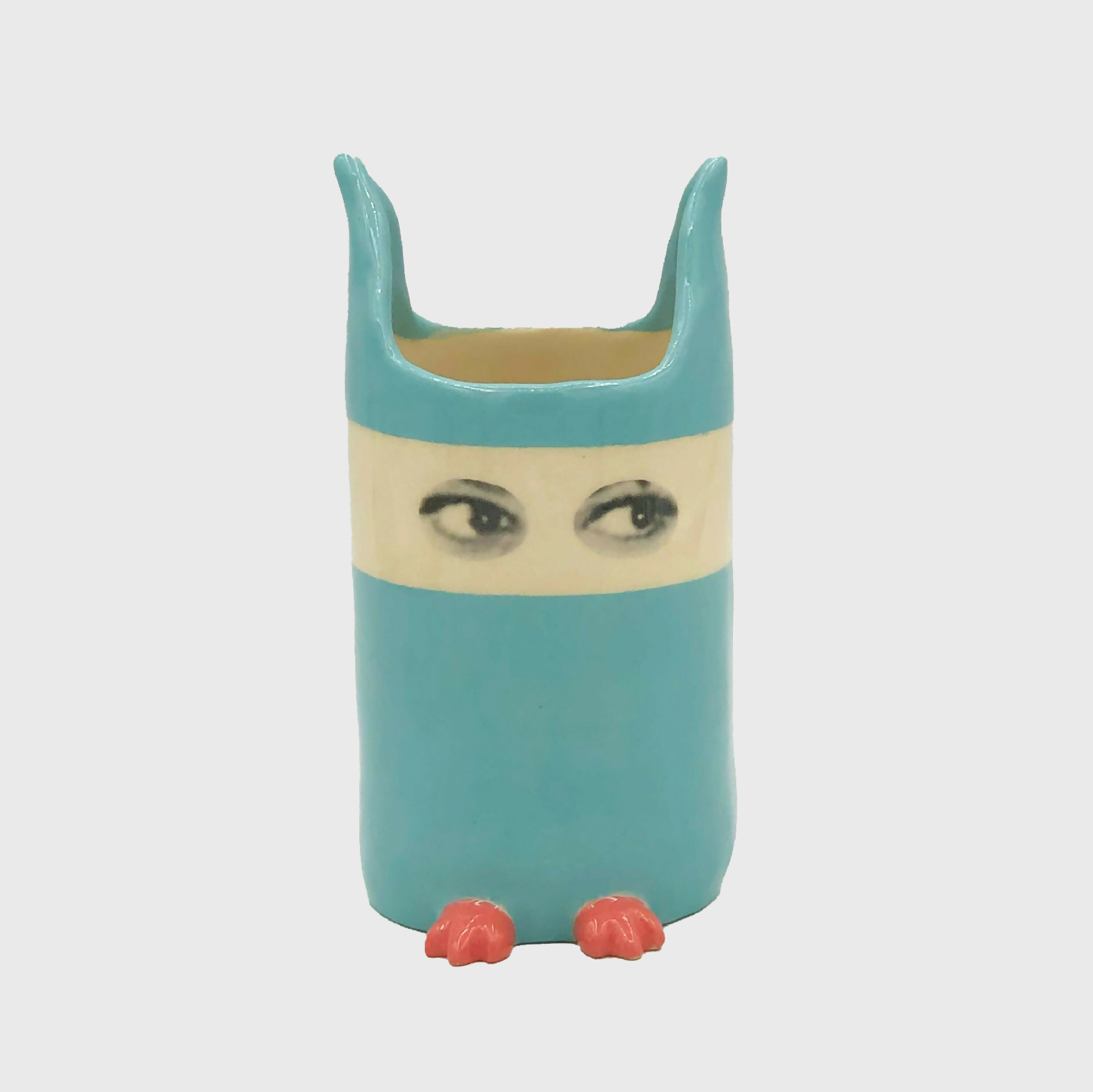 Vase Espionne bleu à bandeau, petit modèle | EMPREINTES Paris