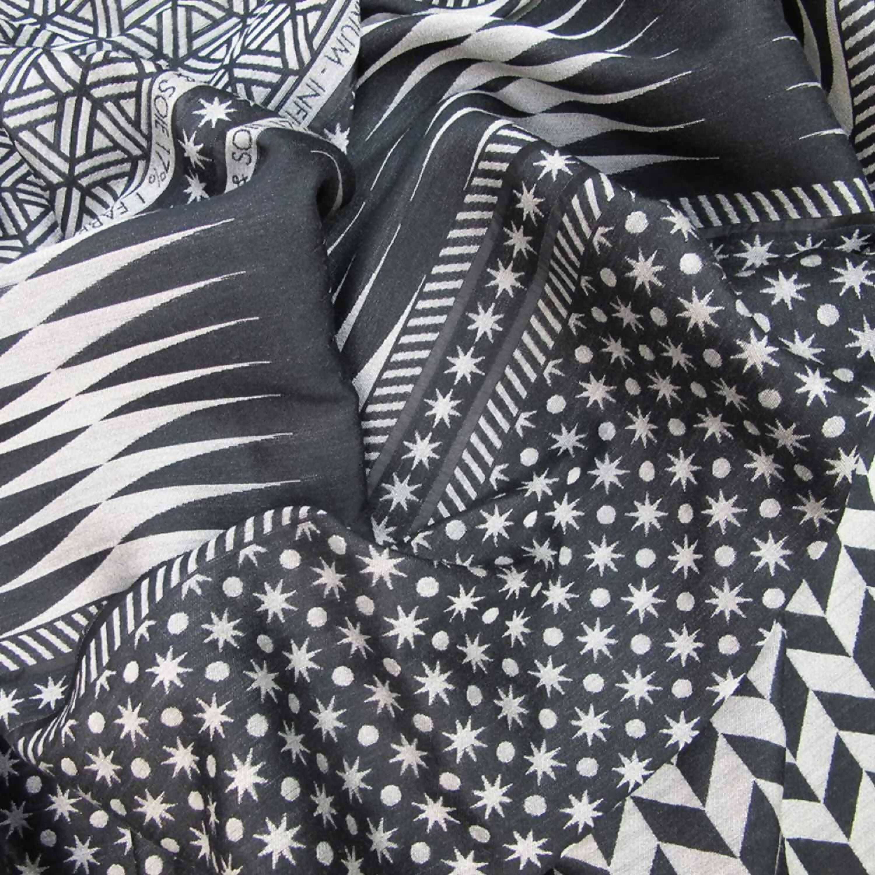 echarpe_maxi_laine_soie_noir_farine_planetarium_sophie_guyot_soieries copie | EMPREINTES Paris