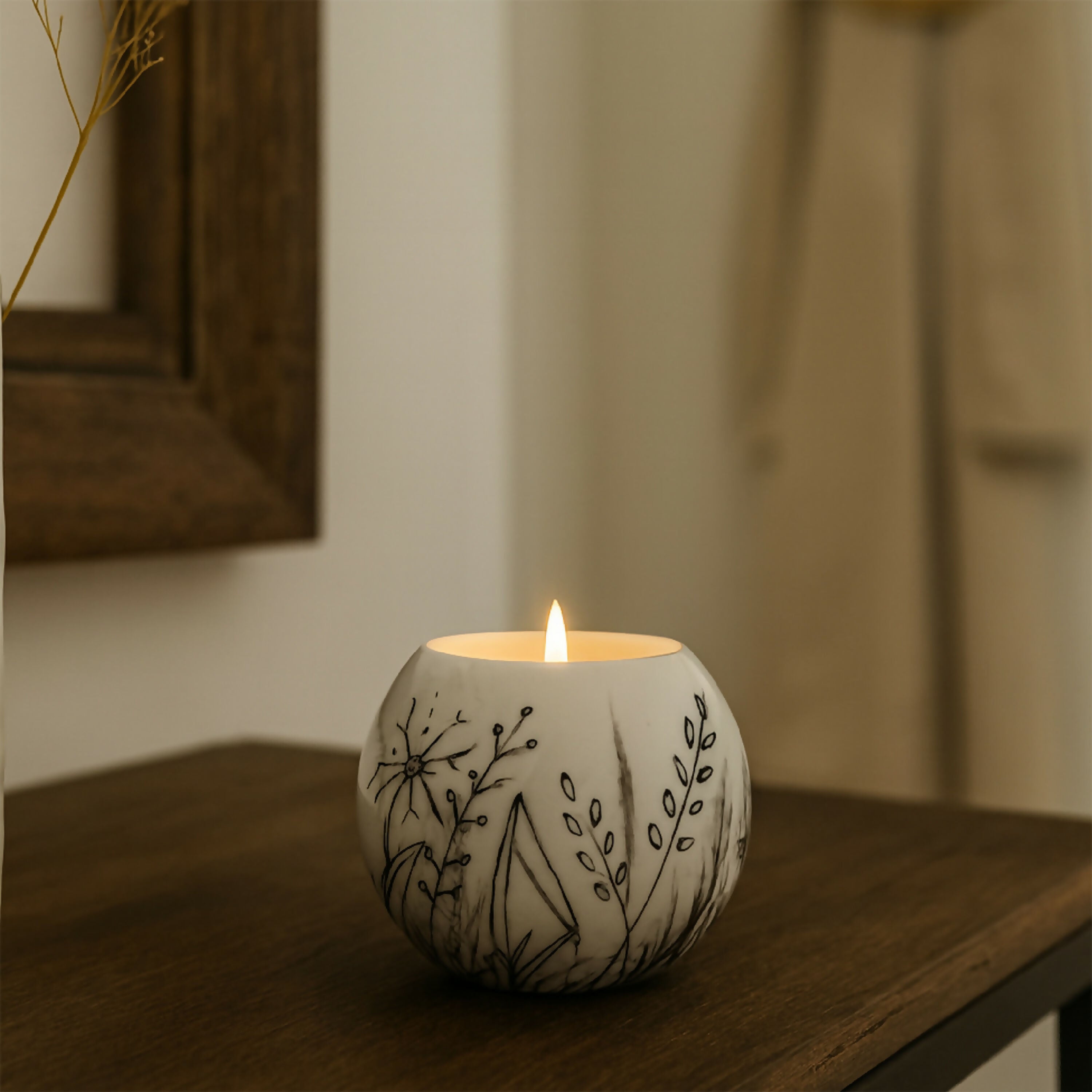 Bougeoir boule HERBES ET FLEURS CHAMPETRES 4 | EMPREINTES Paris