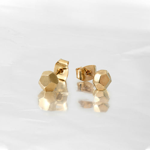 Boucles d'oreille Puces Pyrite - bazalte copie | EMPREINTES Paris - EMPREINTES Paris