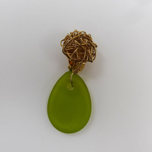 Boucles d'oreilles GALET L VERT E1007 | EMPREINTES Paris - EMPREINTES Paris