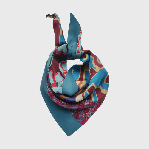 Foulard pointe soie- ethnic blue | EMPREINTES Paris - EMPREINTES Paris
