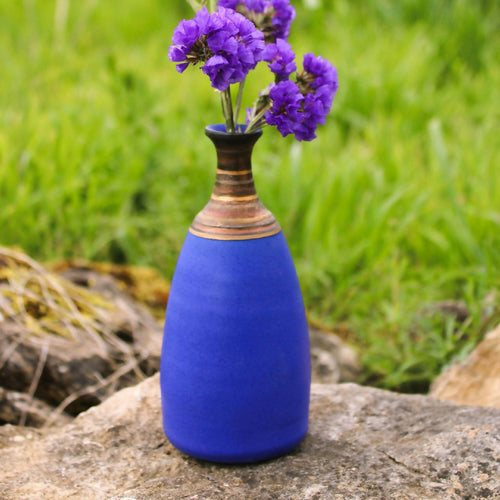 Solifore en grès avec email bleu Egyptien | EMPREINTES Paris - EMPREINTES Paris