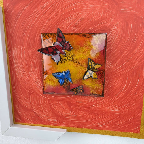 Tableau Papillonner – Émail sur Cuivre avec volume | EMPREINTES Paris - EMPREINTES Paris