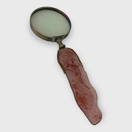 Loupe cristal rouge et or Diane chasseresse loupe femme accessoire de bureau cadeau homme decoration rouge style art déco | EMPREINTES Paris - EMPREINTES Paris