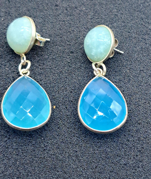 Boucles argent aigue marine | EMPREINTES Paris - EMPREINTES Paris