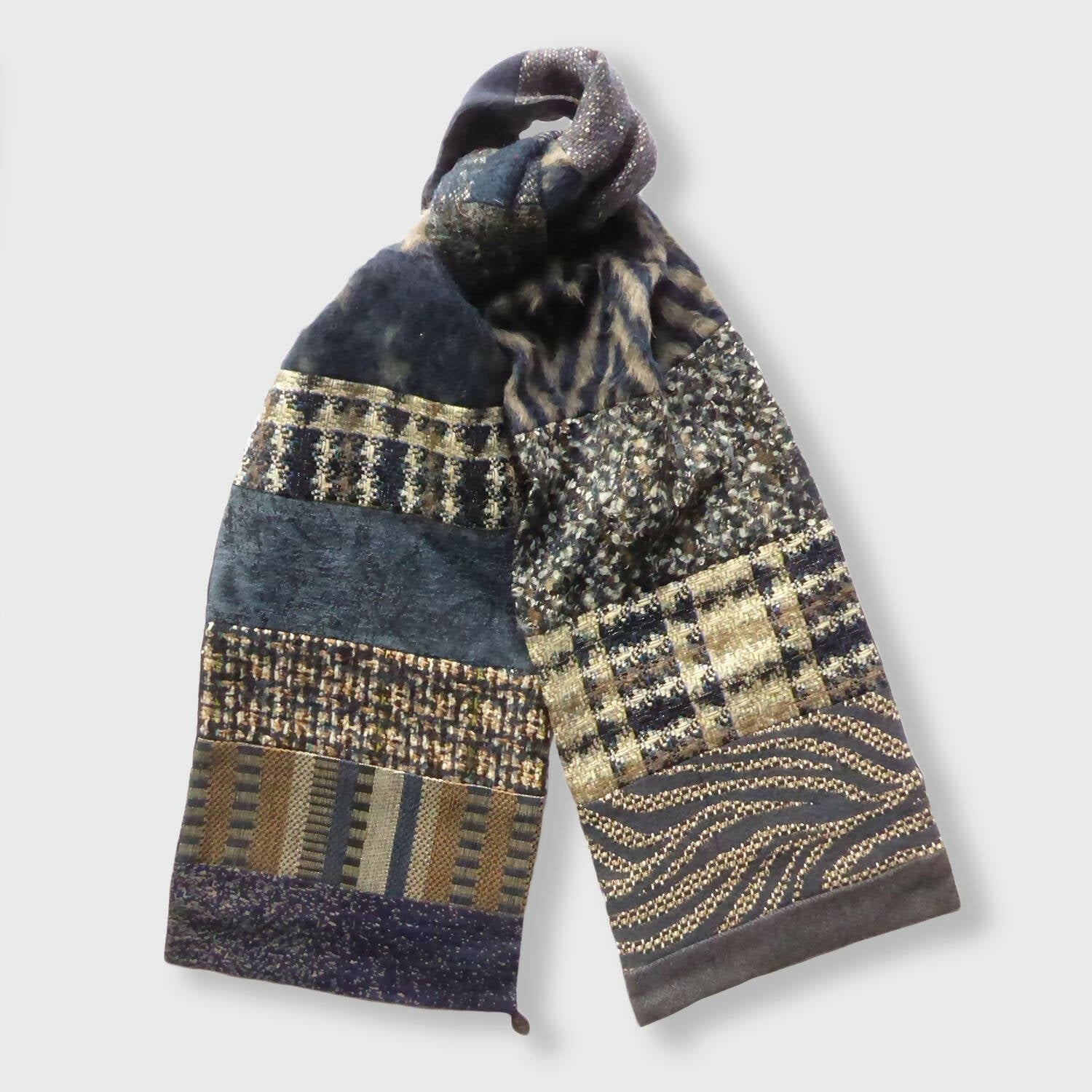 Écharpe hivernale homme- bleu beige | EMPREINTES Paris