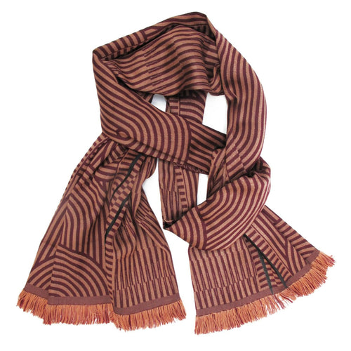 echarpe_midi_laine_soie_supersonique_mecanique_bordeaux_argile_sophie_guyot_soieries copie | EMPREINTES Paris - EMPREINTES Paris