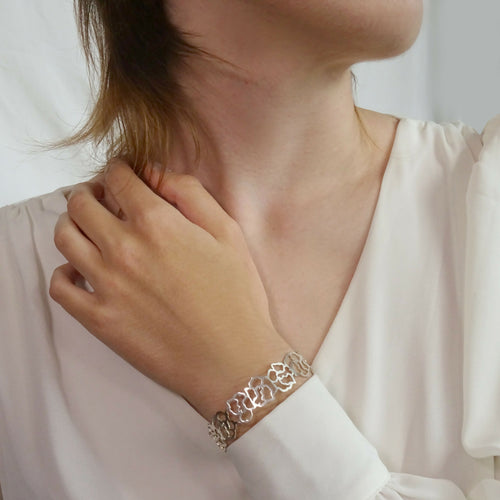 Bracelet argent ajouré floral Boutons de roses | EMPREINTES Paris - EMPREINTES Paris