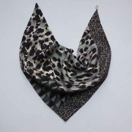 Foulard pointe soie- Ethno chic gris | EMPREINTES Paris - EMPREINTES Paris