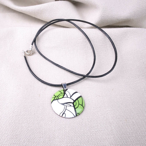 Collier Pop Art en émail sur cuivre - Vert | EMPREINTES Paris - EMPREINTES Paris