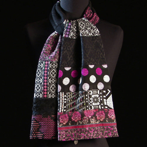 Écharpe hivernale - Graphique fuchsia | EMPREINTES Paris - EMPREINTES Paris