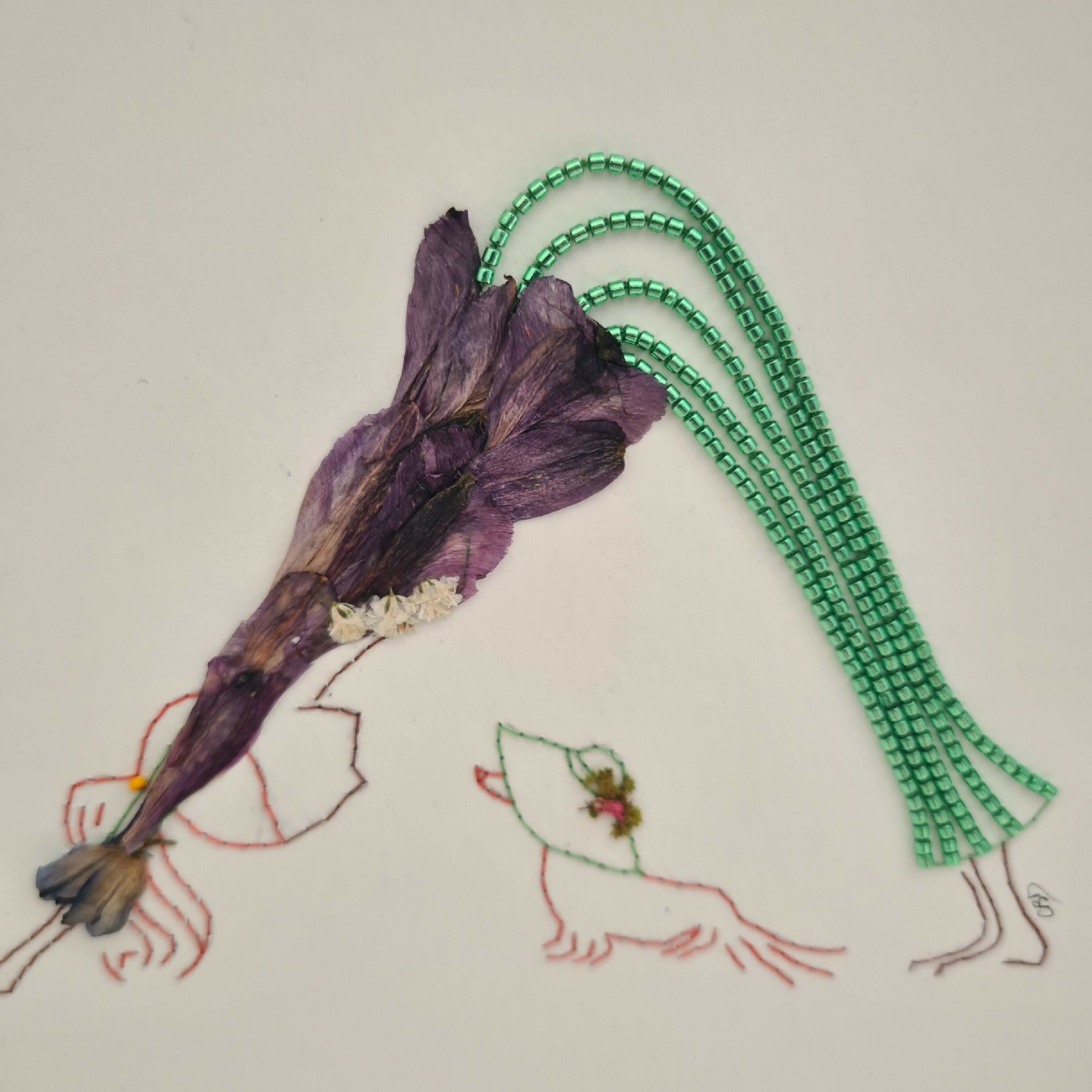 tableau_brode_madame_chien_tete_en_bas_carole_bonneau copie | EMPREINTES Paris