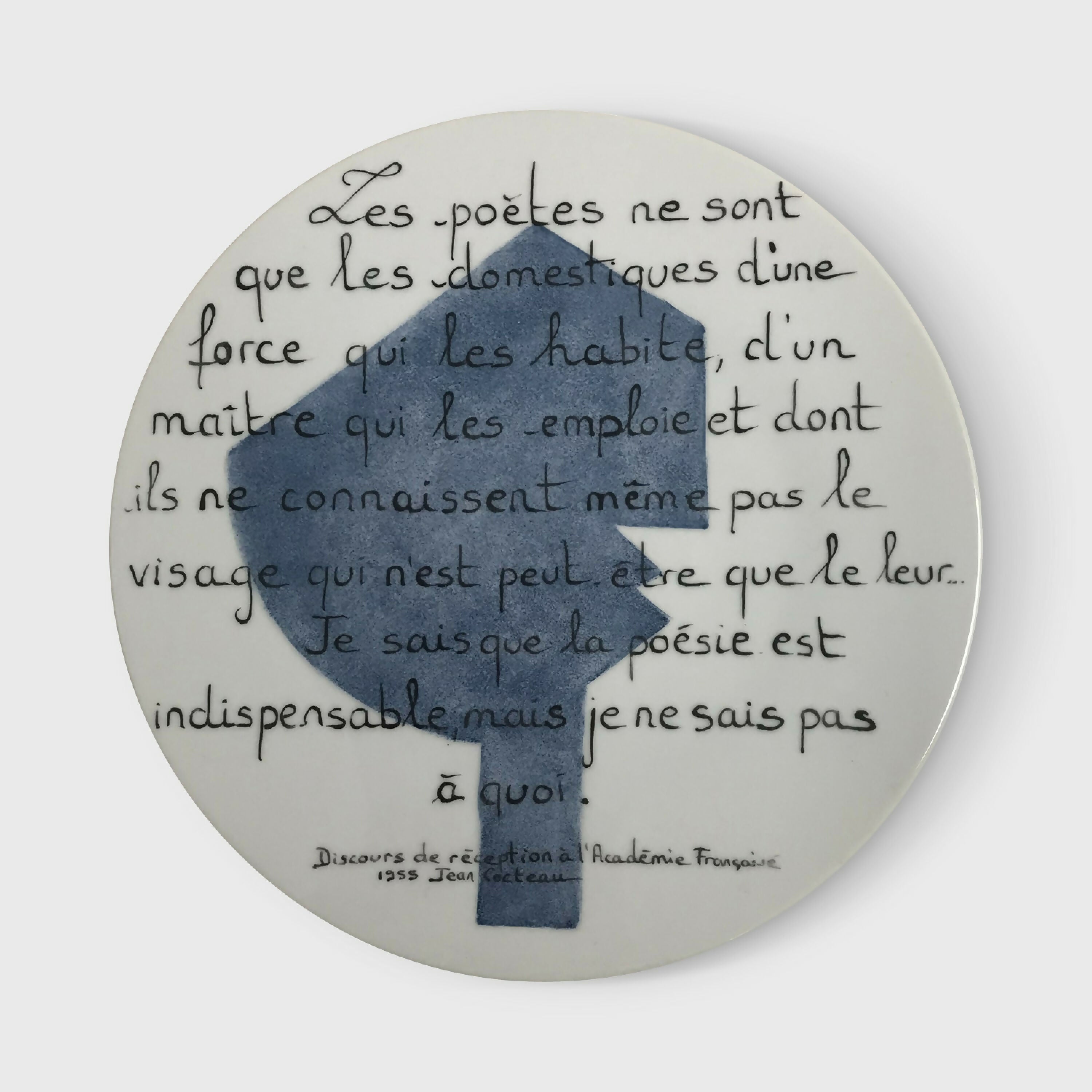 Assiette murale Poésie Jean Cocteau | EMPREINTES Paris