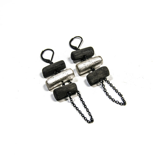 Boucles d’oreilles YAYOI-TSUBUTSUBU-PALLA 2 - charcoal copie | EMPREINTES Paris - EMPREINTES Paris