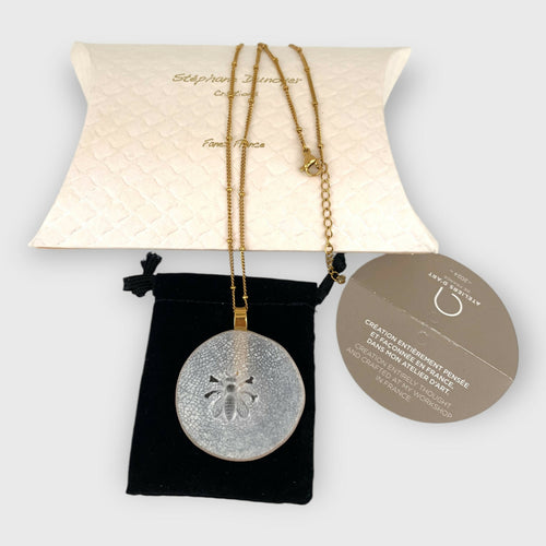 abeille, insecte, bijou symbolique, ethnique, romantique, amoureux, collier pour femme, idées cadeaux pour elle, saint Valentin, piece unique, bijoux doré, tour de cou, pate de verre, cristal | EMPREINTES Paris - EMPREINTES Paris