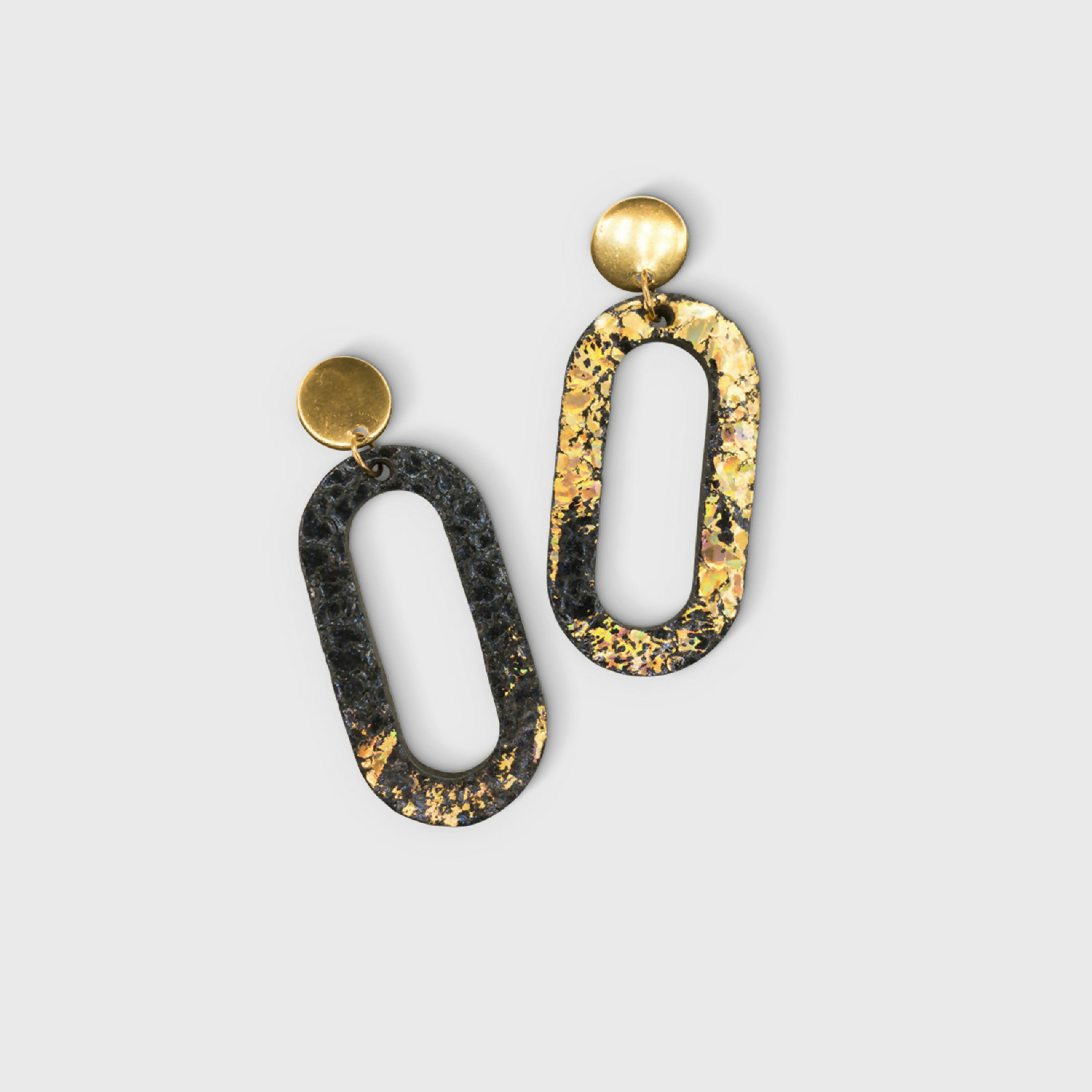 boucles_doreilles_arche_art_deco_bleu_doree_2_julie_troncin_maroquinerie | EMPREINTES Paris