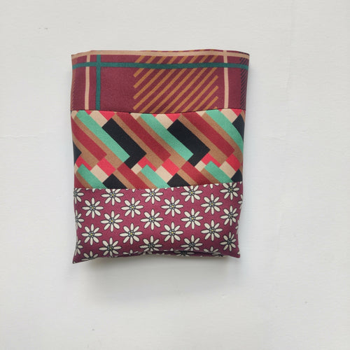 Pochette soie homme - flower check rouge | EMPREINTES Paris - EMPREINTES Paris