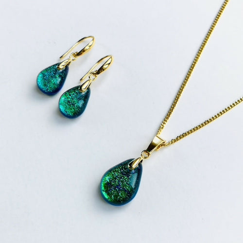 parure_perle_dichroique_cyan_mari_et_femme | EMPREINTES Paris - EMPREINTES Paris