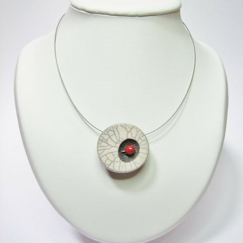 Collier Miro cratère blanc et rouge | EMPREINTES Paris - EMPREINTES Paris