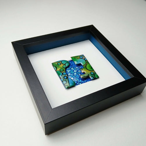 Mini Graff 1 – Tableau en émail sur cuivre et feuille d’argent en 3D | EMPREINTES Paris - EMPREINTES Paris