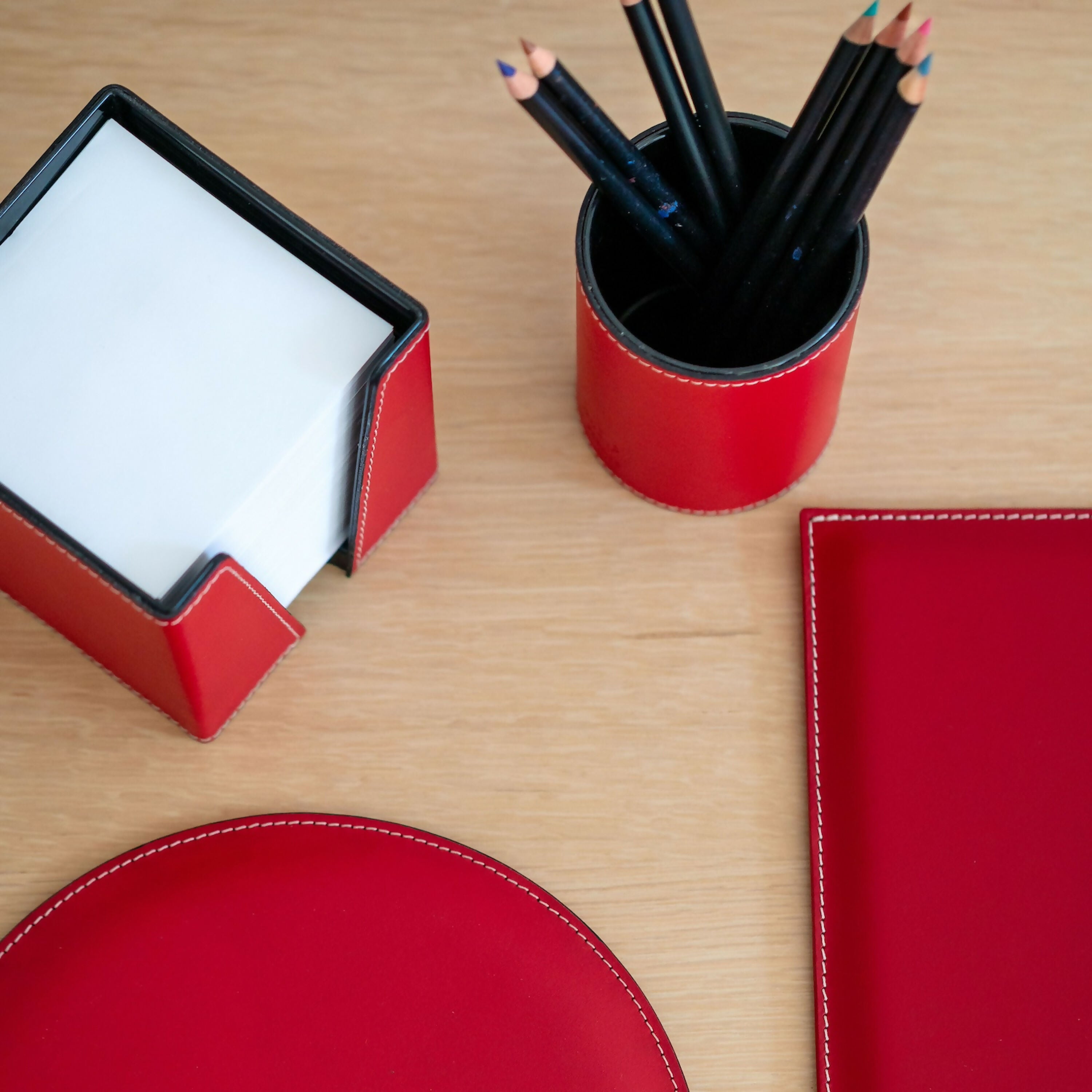 Cube papier cuir rouge | EMPREINTES Paris